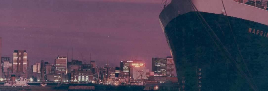 Photo of ship docked in twilight